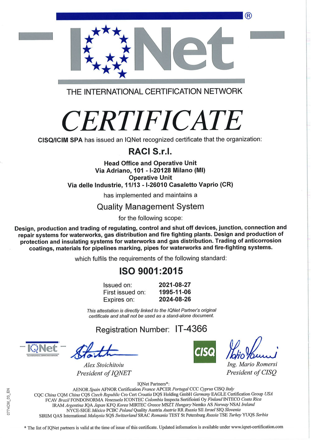 ISO 9001 Cert 364 scad2024